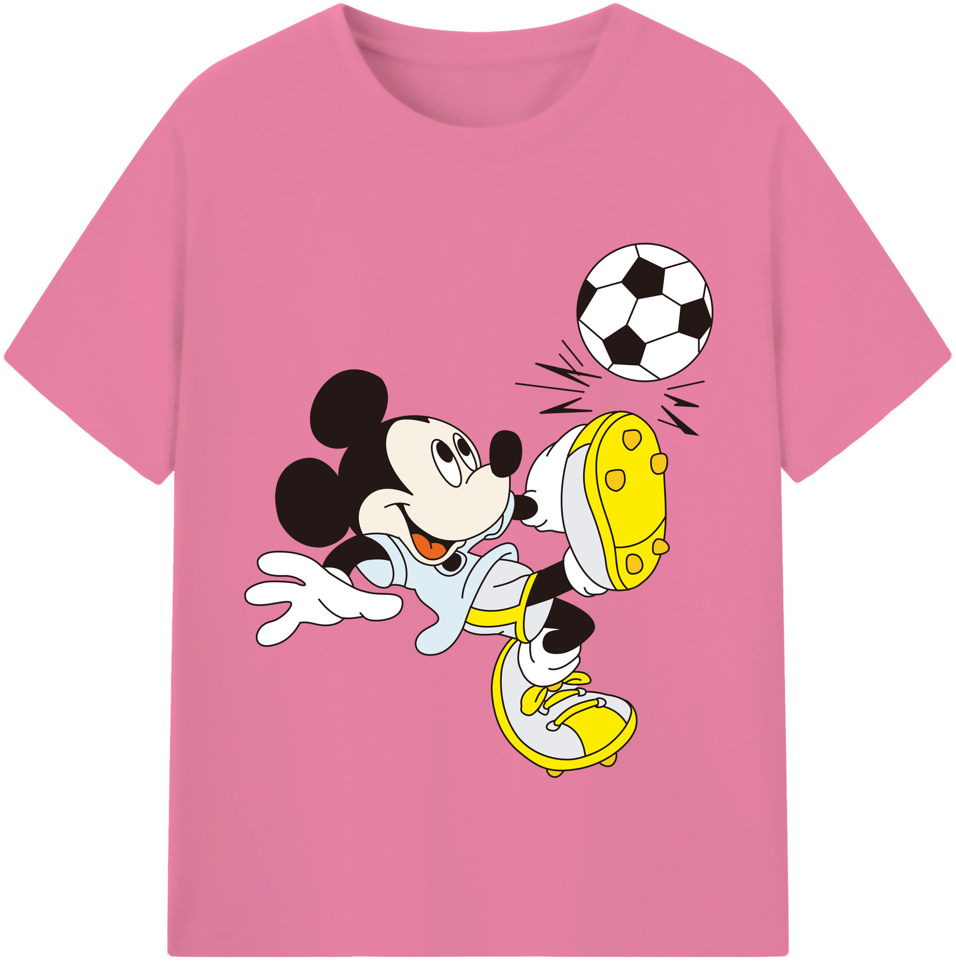 （画像用） ミッキーマウス Mickey Mouse 綿100％半袖Tシャツ（フロントプリント）